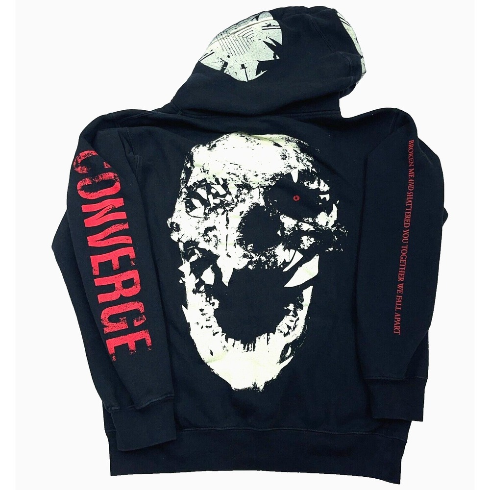 Vintage Converge Hoodie Men Small Black Sweatshirt Jacket Y2K Cyber Punk Band‎